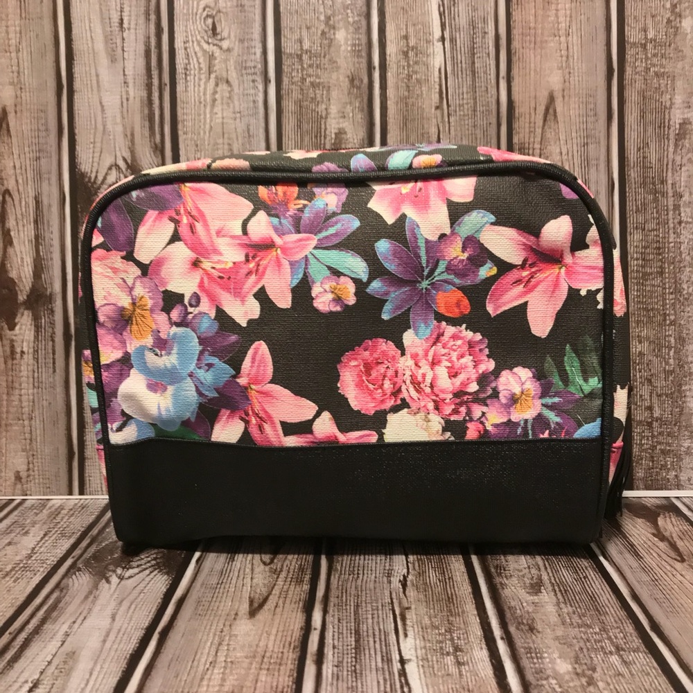 Floral makeup bag